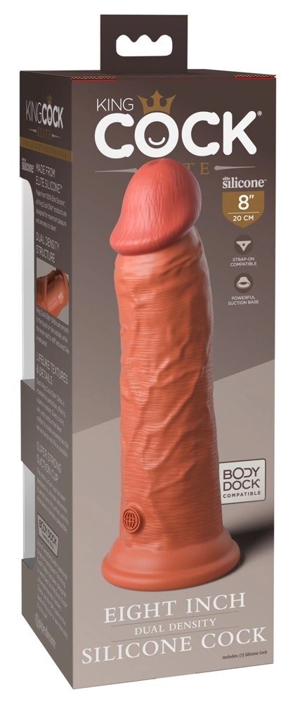 King Cock Elite Model 8" Silikonowy z Przyssawką, Ciemny, 20 cm King Cock Elite Model 8" Silikonowy z Przyssawką, Ciemny, 20 cm