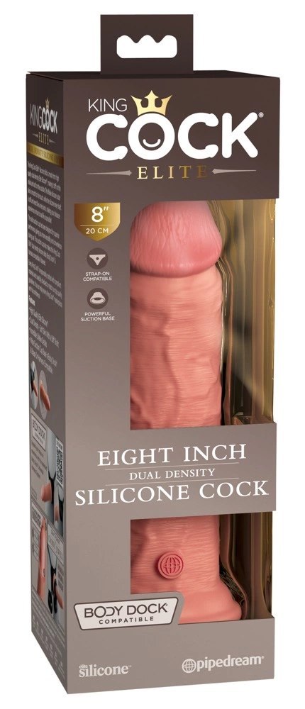 King Cock Elite Model 8" silikonowy, jasny, z przyssawką, 20 cm