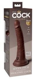 King Cock Elite Silikonowy Model z Przyssawką 18 cm Brązowy