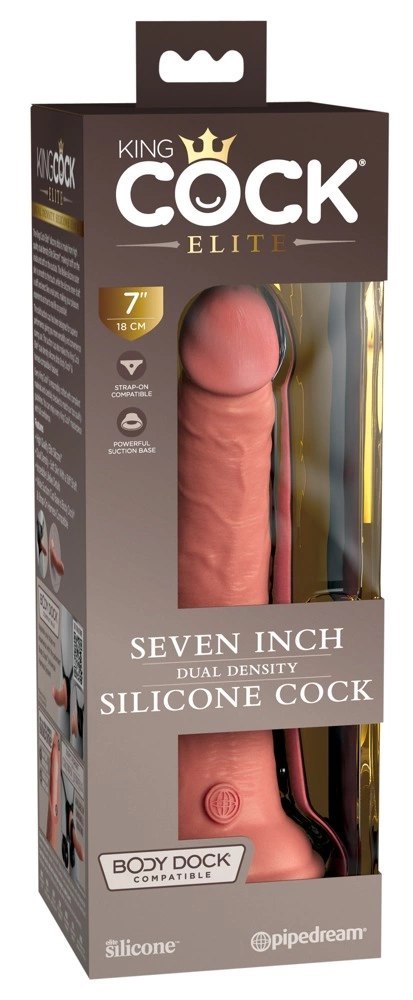 King Cock Elite silikonowy model anatomiczny z przyssawką 18 cm jasny King Cock Elite silikonowy model anatomiczny z przyssawką 18 cm jasny