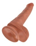 King Cock Model 6" Naturalny Anatomiczny z Przyssawką 15 cm ciemny