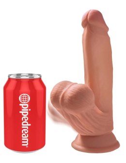King Cock Plus 18 cm Triple Density - model z kulkami i przyssawką, ciemny
