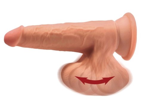 King Cock Plus 18 cm Triple Density - model z kulkami i przyssawką, ciemny King Cock Plus 18 cm Triple Density - model z kulkami i przyssawką, ciemny