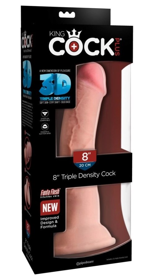 King Cock Plus 20 cm Jasny - Model anatomiczny z przyssawką, TPE