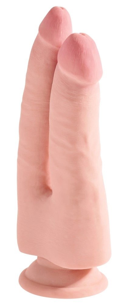 King Cock Plus Duo Model 24 cm jasny - podwojny system intymny TPE z przyssawką King Cock Plus Duo Model 24 cm jasny - podwojny system intymny TPE z przyssawką