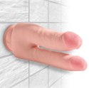 King Cock Plus Duo Model 24 cm jasny - podwojny system intymny TPE z przyssawką