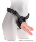 King Cock Plus Duo Model 24 cm jasny - podwojny system intymny TPE z przyssawką