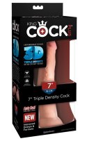 King Cock Plus Model 7" Triple Density Jasny Beż 18 cm z Przyssawką