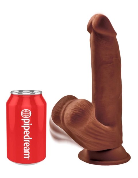 King Cock Plus Triple Density 20 cm ciemny - model z kulkami i przyssawką King Cock Plus Triple Density 20 cm ciemny - model z kulkami i przyssawką