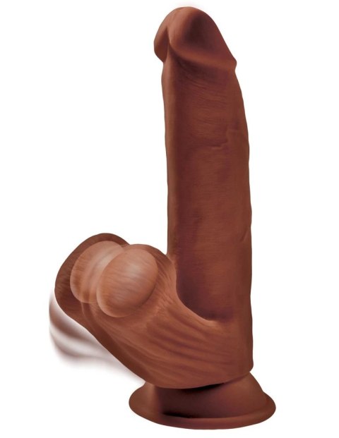King Cock Plus Triple Density 20 cm ciemny - model z kulkami i przyssawką King Cock Plus Triple Density 20 cm ciemny - model z kulkami i przyssawką