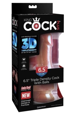 King Cock Plus Triple Density model z przyssawką 17 cm ciemny brąz