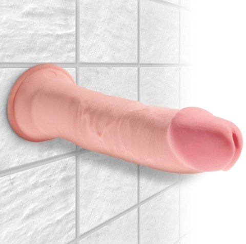 King Cock Plus model 23 cm jasny, elastyczny system z przyssawką King Cock Plus model 23 cm jasny, elastyczny system z przyssawką