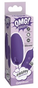 OMG! Silikonowe Jajeczko Wibracyjne 20 Trybow Fioletowe 6,5cm