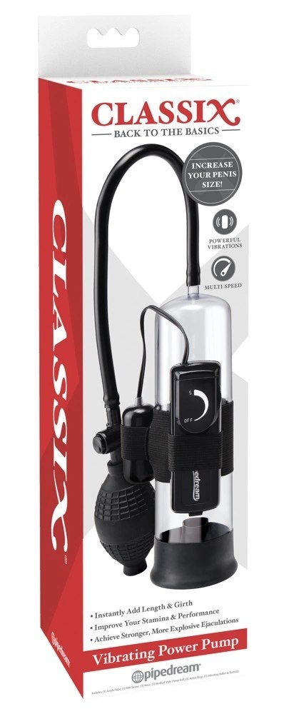 Classix Wibrująca Pompa Treningowa Przezroczysta 22 cm Classix Wibrująca Pompa Treningowa Przezroczysta 22 cm