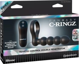 Fantasy C-Ringz - Model z pierścieniem i modułem wibracyjnym, czarny