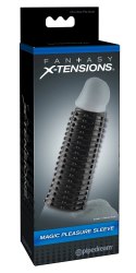 Fantasy X-Tensions Czarna nakładka stymulująca z wypustkami 14cm TPR
