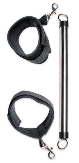 Fetish Ankle Cuffs z Metalowym Rozdzielaczem, czarne, 37 cm
