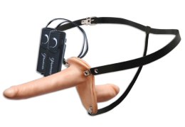 Fetish Fantasy Series Uprząż z Podwojnym Wibratorem Cielista 15cm/10cm