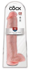 King Cock 38 cm Model z Przyssawką Jasny PVC - Duży Format