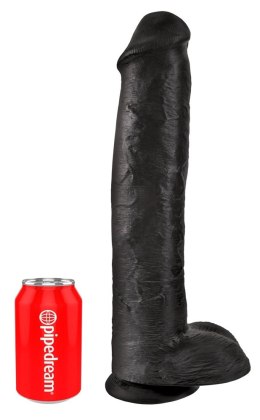King Cock Duży Model Anatomiczny z Przyssawką 38 cm Czarny PVC