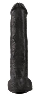 King Cock Duży Model Anatomiczny z Przyssawką 38 cm Czarny PVC