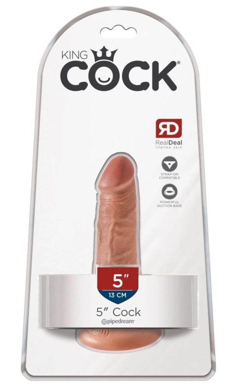 King Cock Model 13 cm - Elastyczny z Przyssawką, Ciemny Kolor King Cock Model 13 cm - Elastyczny z Przyssawką, Ciemny Kolor