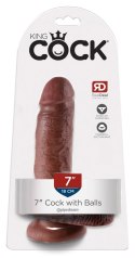King Cock Model 18 cm brązowy - anatomiczna forma z przyssawką