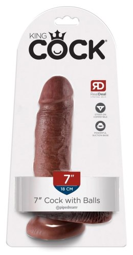 King Cock Model 18 cm brązowy - anatomiczna forma z przyssawką