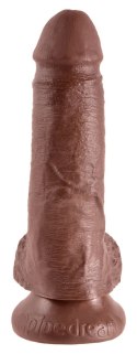 King Cock Model 18 cm brązowy - anatomiczna forma z przyssawką