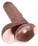 King Cock Model 18 cm brązowy - anatomiczna forma z przyssawką