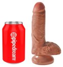 King Cock Model 18 cm z podstawą, ciemny odcień skory, PVC
