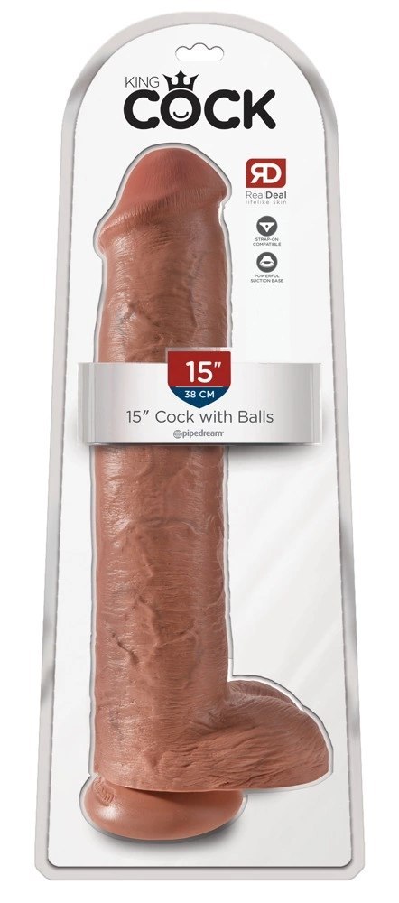 King Cock Model 38 cm ciemny - duży anatomiczny model z przyssawką King Cock Model 38 cm ciemny - duży anatomiczny model z przyssawką