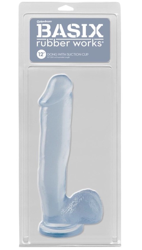 Pipedream Basix Deluxe Transparentny model z przyssawką 31 cm Pipedream Basix Deluxe Transparentny model z przyssawką 31 cm