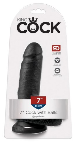 Pipedream King Cock 18 cm czarny - model z anatomiczną podstawą