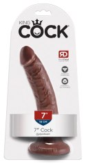 Pipedream King Cock 18 cm model z żyłkowaniem i przyssawką brązowy