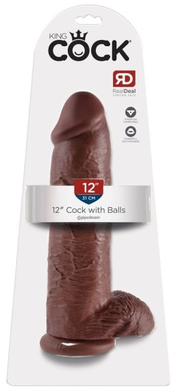 Pipedream King Cock model 30 cm brązowy - anatomiczna forma z przyssawką