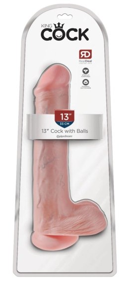 Pipedream King Cock model 33 cm z przyssawką, jasny odcień skory