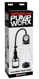Pipedream Pump Worx Accu-Meter - Przezroczysta pompa z manometrem 28,5 cm