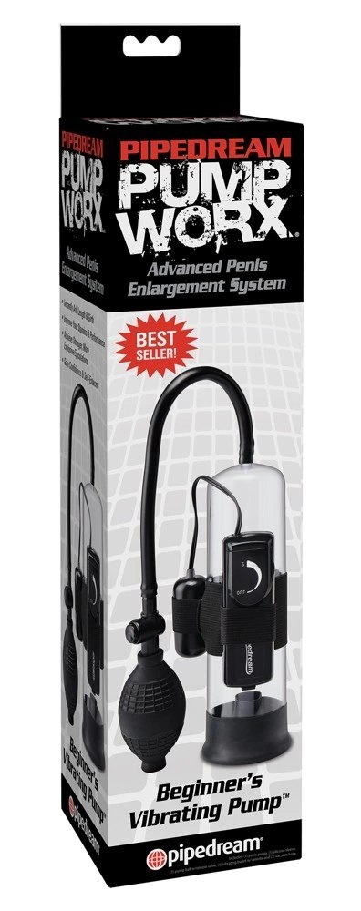 Pipedream Pump Worx Transparentna Pompa Intymna z Wibracją 22cm