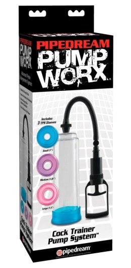 Pipedream Pump Worx Treningowa Pompka Przezroczysta 3 Mankiety 22cm