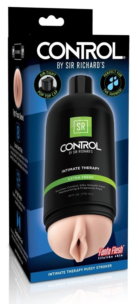 Sir Richard's SRC Intimate Therapy Extra Fre - dyskretna maszyna intymna w formie butelki szamponu 21,6 cm